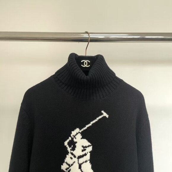 Polo Ralph Lauren Classic cashmere turtleneck Black women's sweater - Picture 9 of 10